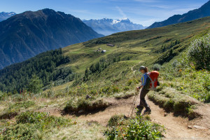 Denise heading to Alpage Bovine for lunch-Bovine Route