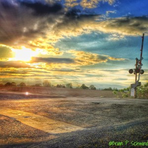 Sunset on the Railroad Crossing